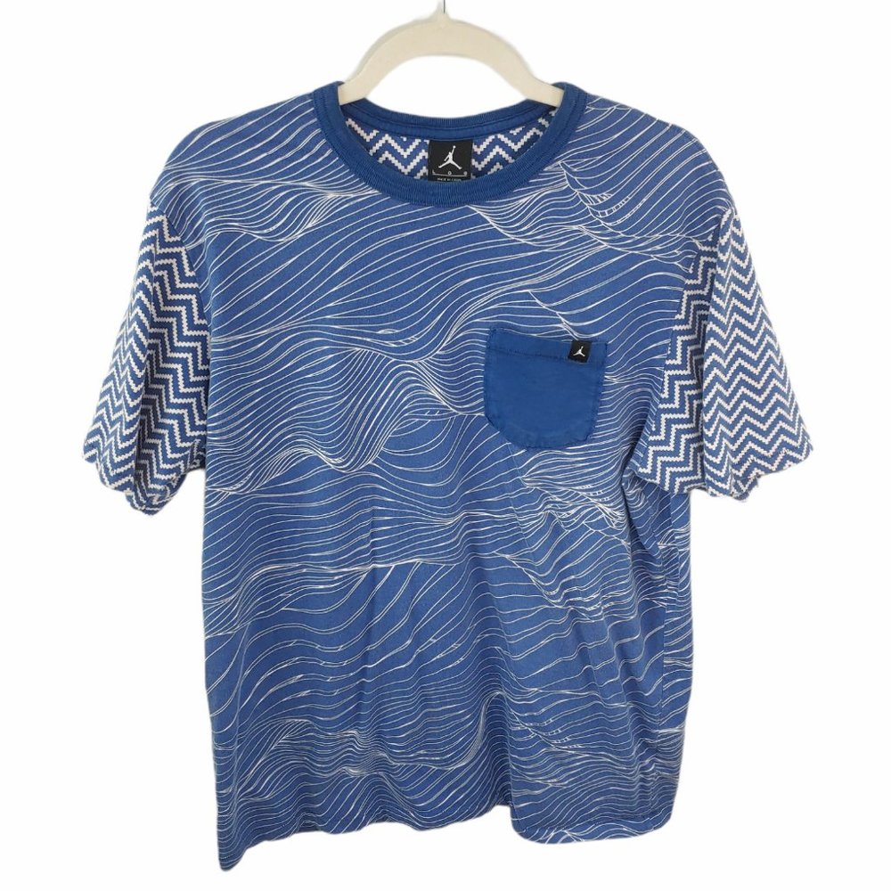 Vintage Jordan Blue Wavy and Zig Zag Design